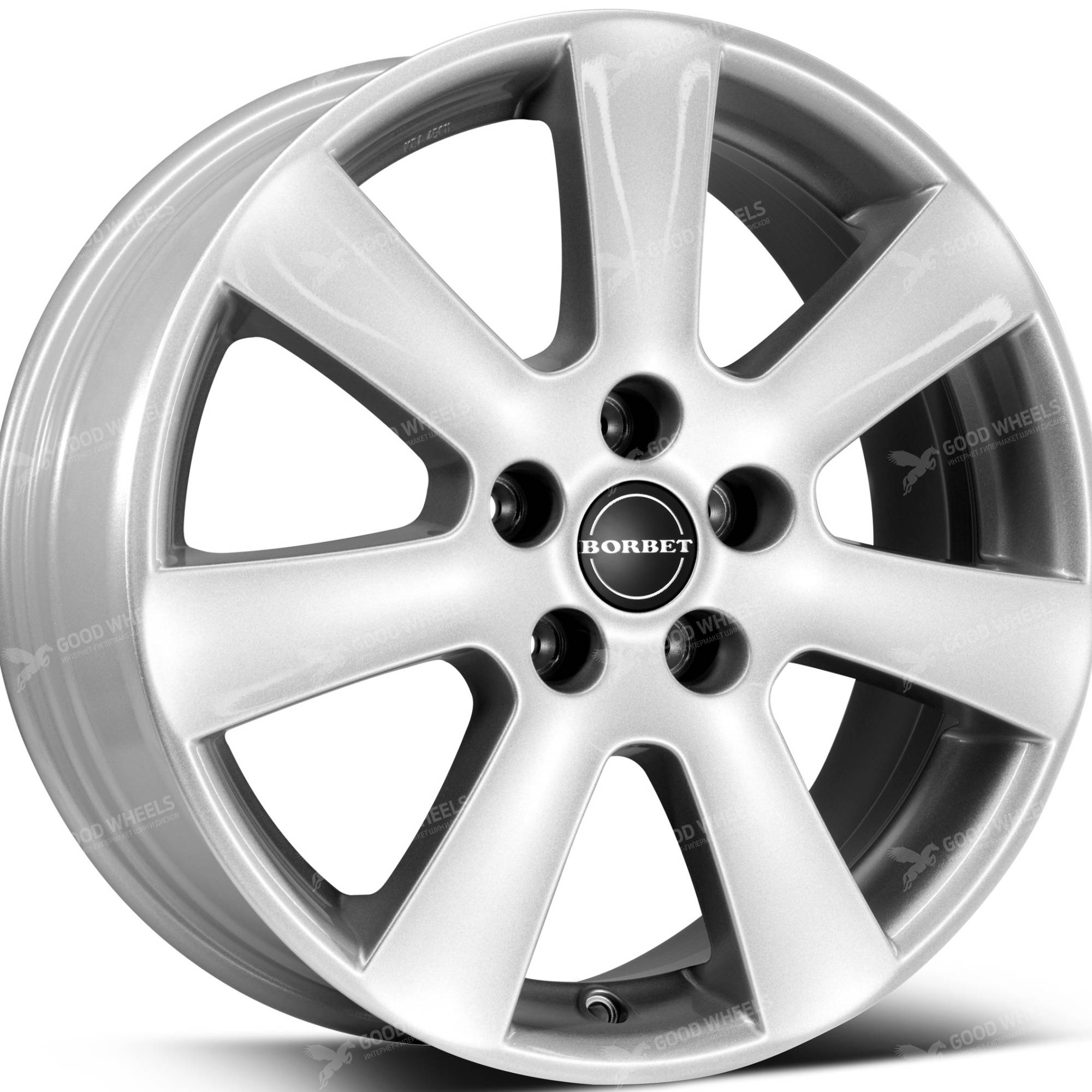 Диски Литые Borbet CA 6.5x15 5x112 ET47 72.5 Crystal Silver в  интернет-магазине Good Wheels|